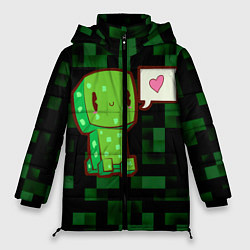 Куртка зимняя женская Minecraft Creeper, цвет: 3D-красный