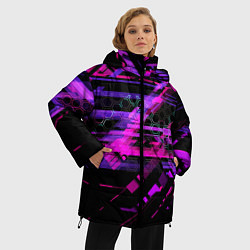 Куртка зимняя женская Техно абстракция, цвет: 3D-черный — фото 2