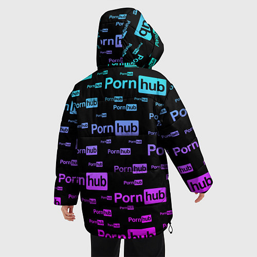 Женская зимняя куртка PornHub / 3D-Черный – фото 4