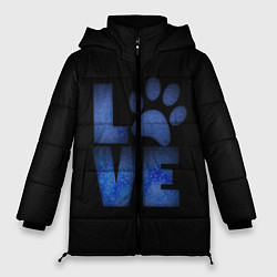Куртка зимняя женская Любовь к собакам и животным, цвет: 3D-черный