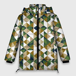 Куртка зимняя женская Хипстерские треугольники, цвет: 3D-черный