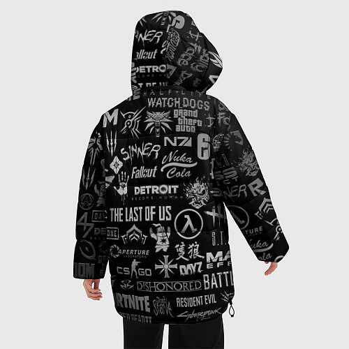 Женская зимняя куртка ЛОГОТИПЫ ИГР / 3D-Черный – фото 4