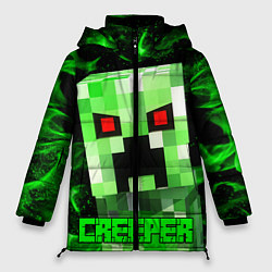 Куртка зимняя женская MINECRAFT CREEPER, цвет: 3D-светло-серый