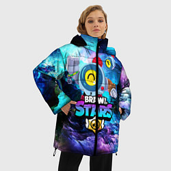 Куртка зимняя женская BRAWL STARS NANI SPACE NEON, цвет: 3D-черный — фото 2
