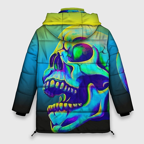 Женская зимняя куртка Neon skull / 3D-Красный – фото 2