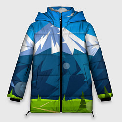 Женская зимняя куртка Горы пейзаж природа вектор