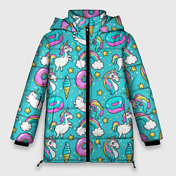Куртка зимняя женская Turquoise unicorn, цвет: 3D-черный
