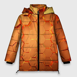 Куртка зимняя женская Золотые 3D плиты, цвет: 3D-черный