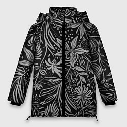 Куртка зимняя женская Флора Черно Белая, цвет: 3D-черный