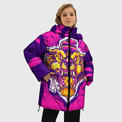 Куртка зимняя женская Граффити Лев, цвет: 3D-черный — фото 2