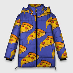 Куртка зимняя женская Кусочки пиццы, цвет: 3D-черный