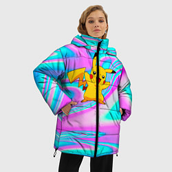Куртка зимняя женская Пикачу, цвет: 3D-красный — фото 2