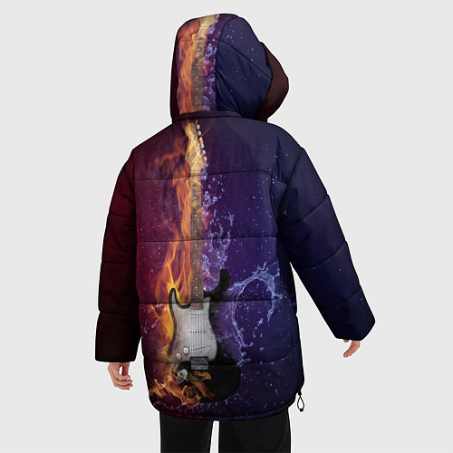 Женская зимняя куртка Гитара огня / 3D-Черный – фото 4