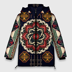 Куртка зимняя женская Восточные узоры, цвет: 3D-светло-серый