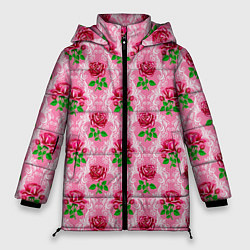 Женская зимняя куртка Декор из нежных роз