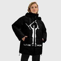 Куртка зимняя женская Самокат трюковой Live to ride, цвет: 3D-черный — фото 2