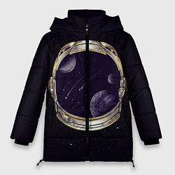Куртка зимняя женская Шлем астронавта, цвет: 3D-черный