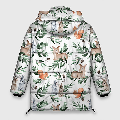 Женская зимняя куртка Лесные животные / 3D-Светло-серый – фото 2