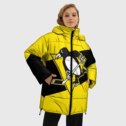 Куртка зимняя женская Питтсбург Пингвинз, цвет: 3D-светло-серый — фото 2