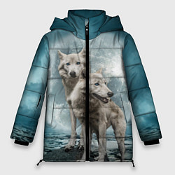 Куртка зимняя женская Волки альбиносы, цвет: 3D-черный