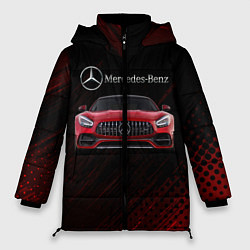 Куртка зимняя женская Mercedes Benz AMG, цвет: 3D-черный
