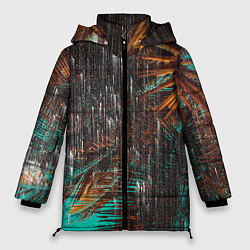 Куртка зимняя женская Palm glitch art, цвет: 3D-светло-серый