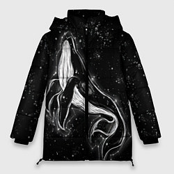Куртка зимняя женская Космический Кит, цвет: 3D-красный
