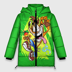 Куртка зимняя женская CRASH BANDICOOT, цвет: 3D-черный