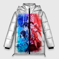 Куртка зимняя женская Атака на титанов, цвет: 3D-красный