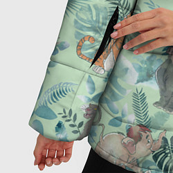 Куртка зимняя женская Jungle Book pattern, цвет: 3D-черный — фото 2