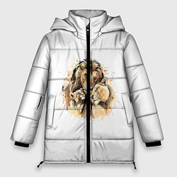 Куртка зимняя женская Львы, цвет: 3D-черный