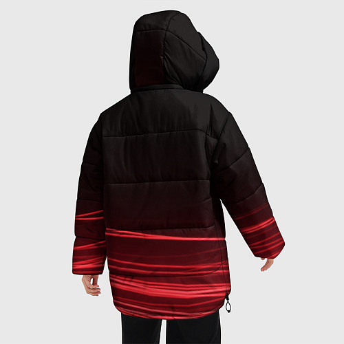 Женская зимняя куртка Красное и Черное / 3D-Черный – фото 4
