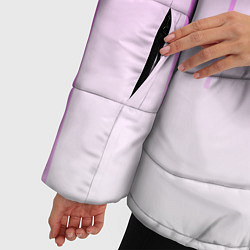 Куртка зимняя женская Неоновые линии на градиенте, цвет: 3D-черный — фото 2