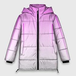 Куртка зимняя женская Неоновые линии на градиенте, цвет: 3D-черный