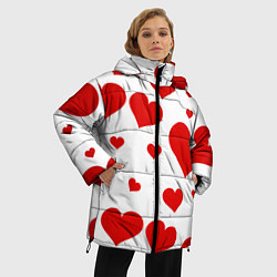 Куртка зимняя женская Сердечки, цвет: 3D-светло-серый — фото 2