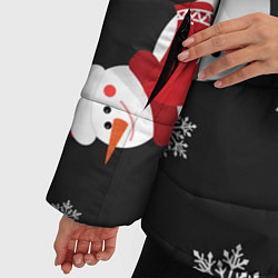 Куртка зимняя женская Новогодний снеговик, цвет: 3D-черный — фото 2