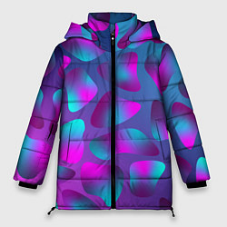 Куртка зимняя женская Неоновые капли, цвет: 3D-черный