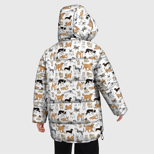 Женская зимняя куртка Узор собаки много / 3D-Черный – фото 4