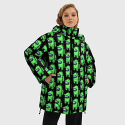 Куртка зимняя женская Among Us Crocodile, цвет: 3D-черный — фото 2