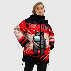 Куртка зимняя женская Among Us Impostor, цвет: 3D-черный — фото 2