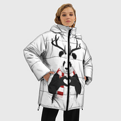 Куртка зимняя женская Новогодний Панда, цвет: 3D-черный — фото 2