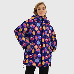 Куртка зимняя женская Новый Год, цвет: 3D-черный — фото 2