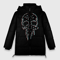 Куртка зимняя женская Skull Glitch, цвет: 3D-красный