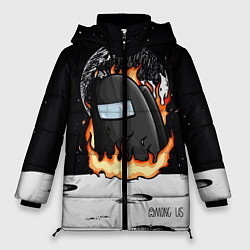 Куртка зимняя женская Among Us fire, цвет: 3D-черный