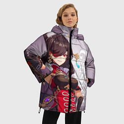Куртка зимняя женская GENSHIN IMPACT, БЭЙ ДОУ, цвет: 3D-красный — фото 2