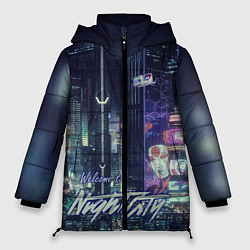 Куртка зимняя женская Welcome to Night City, цвет: 3D-красный