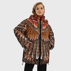 Куртка зимняя женская Оперение: орел, цвет: 3D-светло-серый — фото 2