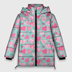 Женская зимняя куртка Сердечки в разных стилях