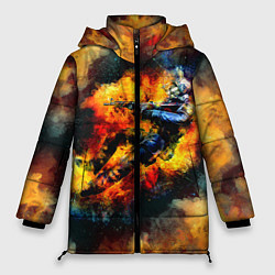Куртка зимняя женская CS GO Fire, цвет: 3D-черный