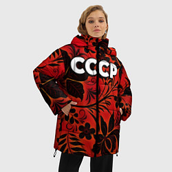 Куртка зимняя женская СССР хохлома, цвет: 3D-черный — фото 2
